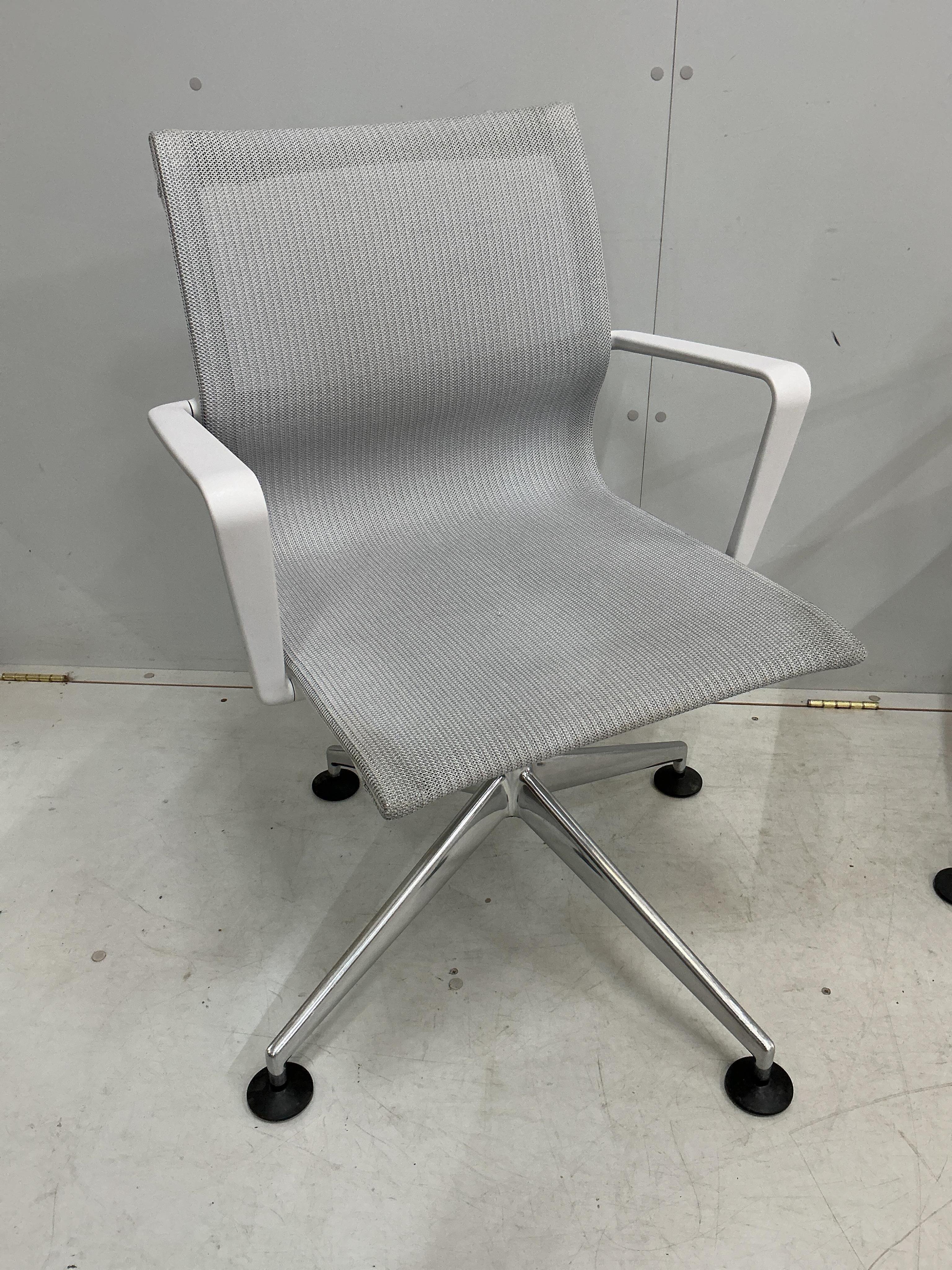 A set of six Eames ‘Physics’ chairs, width 61cm, depth 58cm, height 90cm